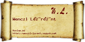 Wenczl Lóránt névjegykártya
