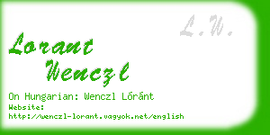 lorant wenczl business card