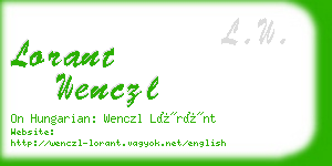 lorant wenczl business card